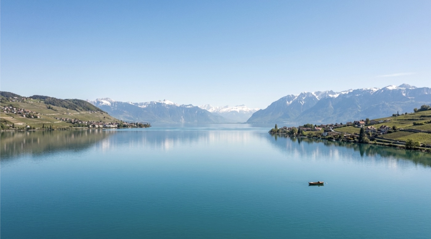 Le lac Léman et les montagnes du Chablais